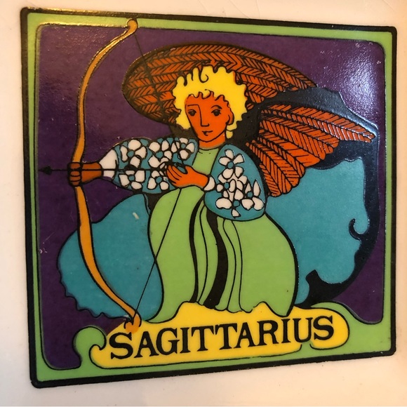 Sagittarius 5" Square Trinket / Candy / Jewelry Ceramic Dish - Picture 4 of 16